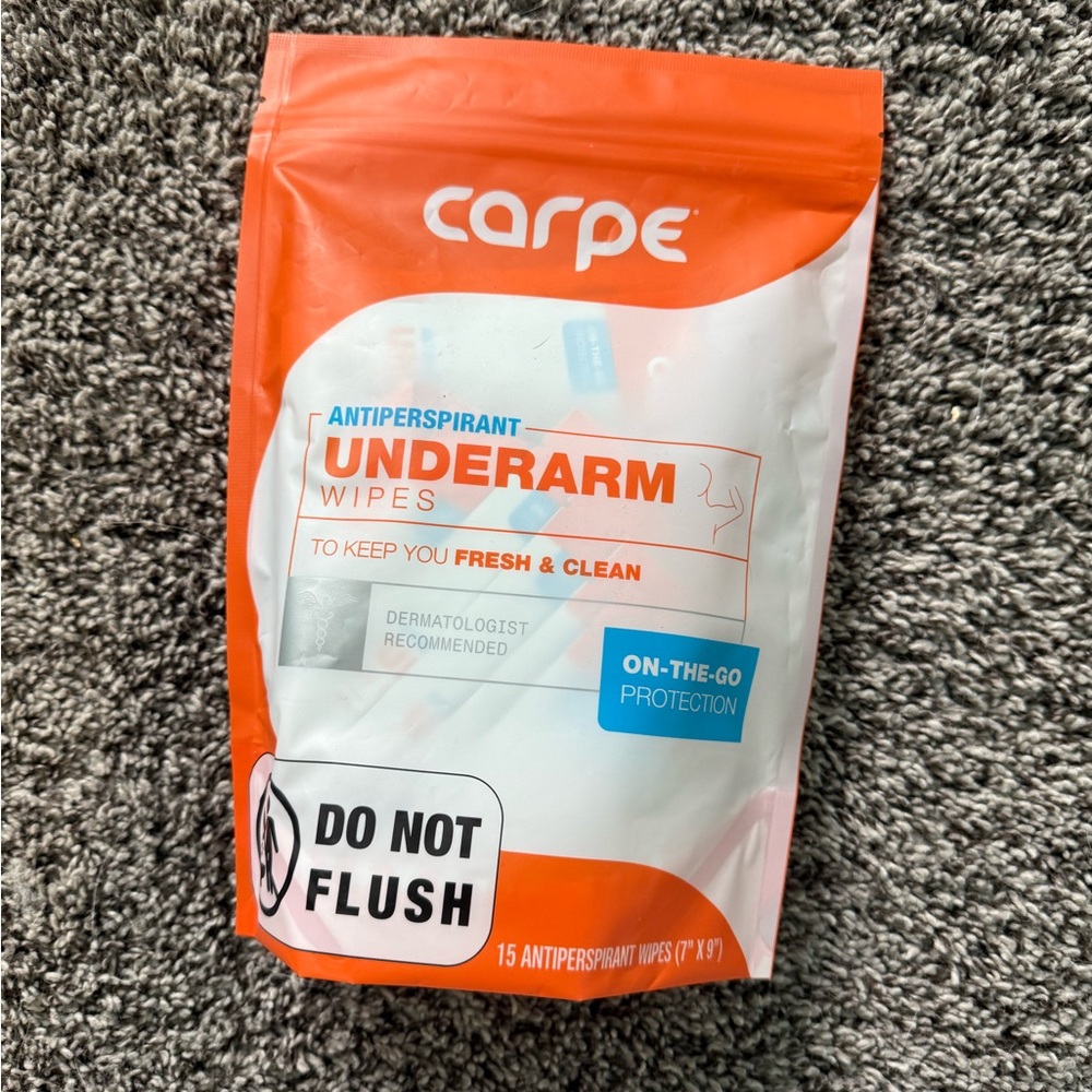 Carpe underarm anti-perspirant wipes